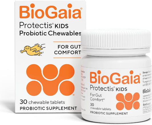 BioGaia Kids Probiotic | Ease Occasional Tummy Discomfort & Constipation | Pediatrician-recommended | Ease Occasional Tummy Discomfort, Gas & Bloating | Promote Regularity | Ages 3+| 30ct