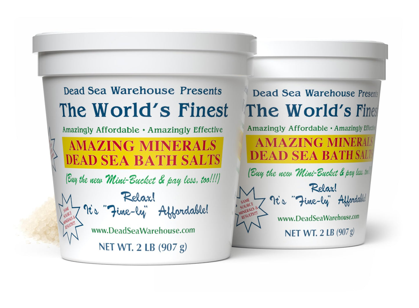 Dead Sea Warehouse-Amazing Minerals Dead Sea Bath Salts,100% Full Mineral Therapeutic Bath Salts, Detoxifying & Moisturizing, Exfoliating for Dry Skin, Unscented(5 lbs)