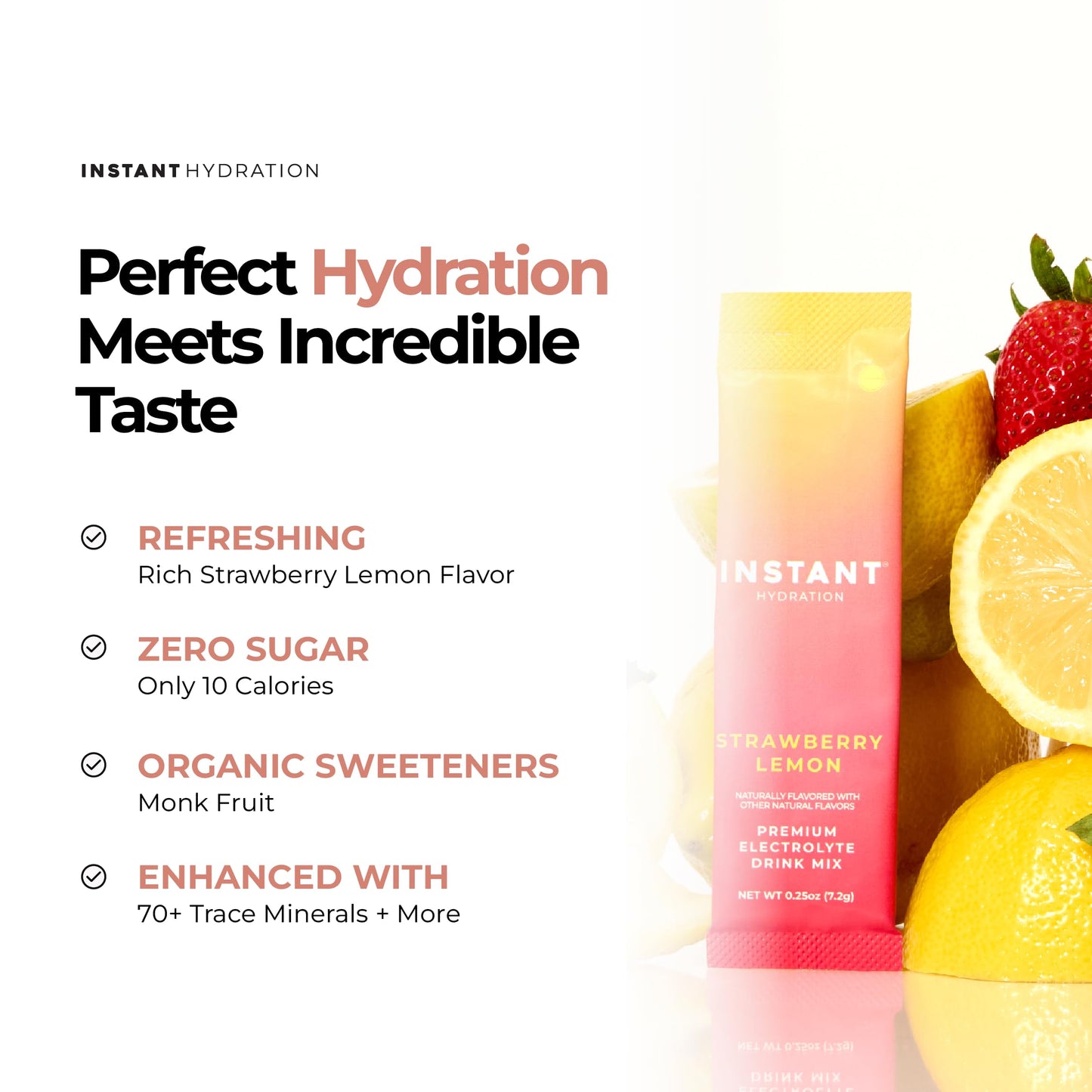 Instant Hydration Sugar Free Electrolytes Powder Packets Variety Pack - Watermelon, Raspberry, Lemon Lime Drink Mix & Travel Essentials with Magnesium and Potassium - Post Workout Recovery - 20 Sticks