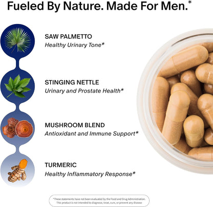 Snap Supplements Prostate Health Supplements for Men, 90 Vegan Capsules | Supports Urinary Tone and Healthy DHT Balance, Saw Palmetto for Men, Stinging Nettle, Beta-Sitosterol, Non-GMO, Gluten-Free