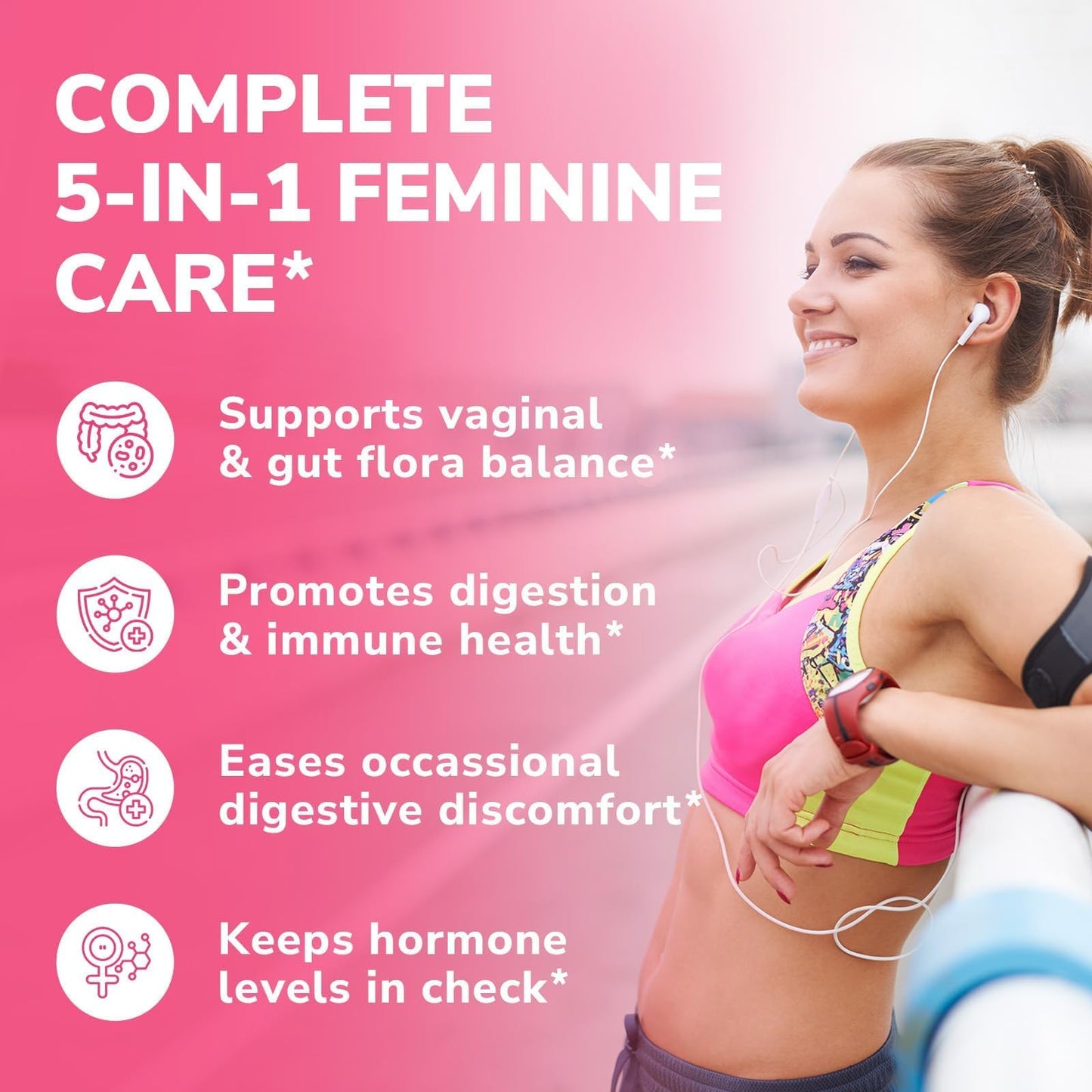 Vitalibre Probiotics for Women 100 Billion CFU 15 Strains, Daily Probiotic | 30 Vegan Capsules, Prebiotic Supplement with Organic Cranberry to Support Vaginal, Digestive, Immune Health, Shelf Stable