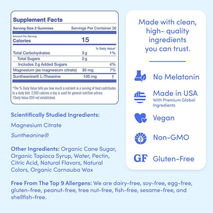 FIRST DAY Kids & Womens' Calming Magnesium Gummies (Strawberry) | Rest & Energy Bedtime Supplement | Balanced Mood | No Melatonin | Clean Label Project Verified® | Vegan, Non-GMO | 30-Day Supply