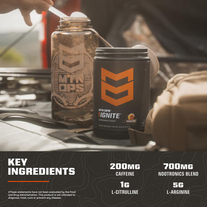 MTN OPS Ignite Energy Powder, Zero Sugar, Tiger's Blood