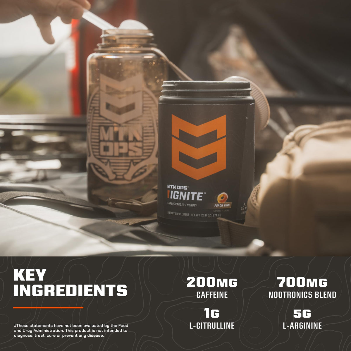 MTN OPS Ignite Energy Powder, Zero Sugar, Tiger's Blood