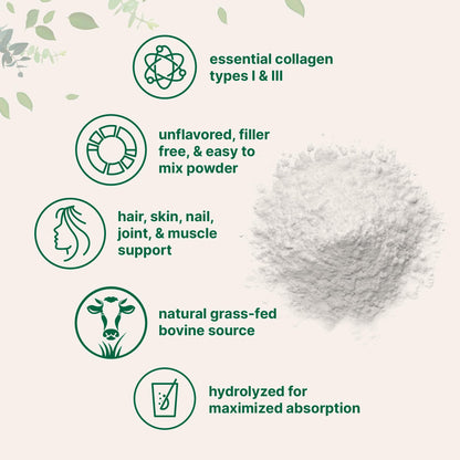 Micro Ingredients Hydrolyzed Collagen Peptides Powder, 1 lb | Type I & III Collagen for Women & Men | Unflavored Bovine Collagen Protein | Easy Dissolve, Paleo, Non-GMO