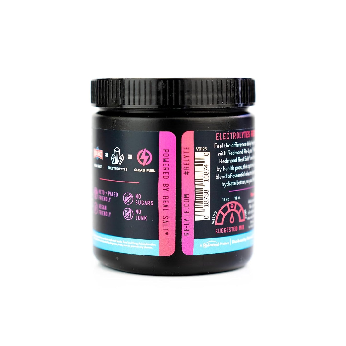 REDMOND Re-Lyte Electrolyte Drink Mix, Mixed Berry, 30 serving SMALL 6.88oz jar
