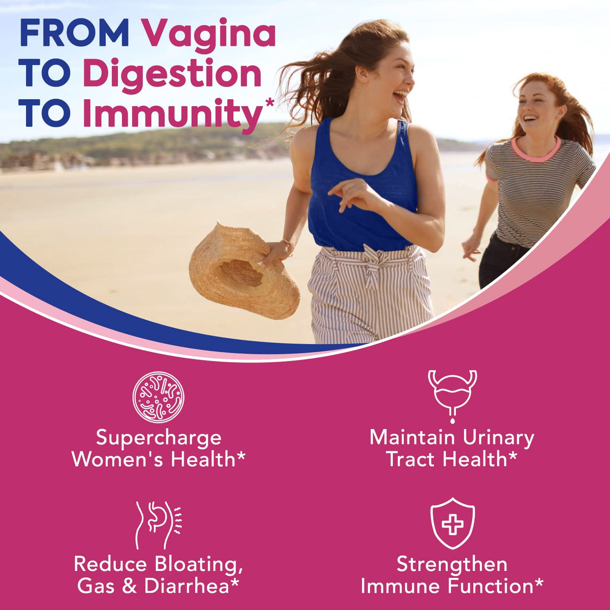 Surebounty Probiotics for Women, 120 Billion CFU 34 Strains, Prebiotics + Digestive Enzymes