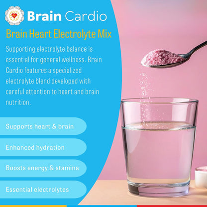 Brain Bean Brain Cardio Electrolyte Mix - Mandarin/Orange Flavors - Heart & Brain Support with Magnesium, Taurine, Potassium, D-Ribose, Beet Root & Vitamin C - 30 Serving