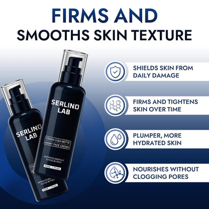 Anti-Age Night Face Cream for Men, Dermatologically Tested, Retinyl Palmitate, Sodium Hyaluronate & Olive Oil, Overnight Moisturizer for Smoother, Firmer-Looking Skin, 50 ML(1pc)