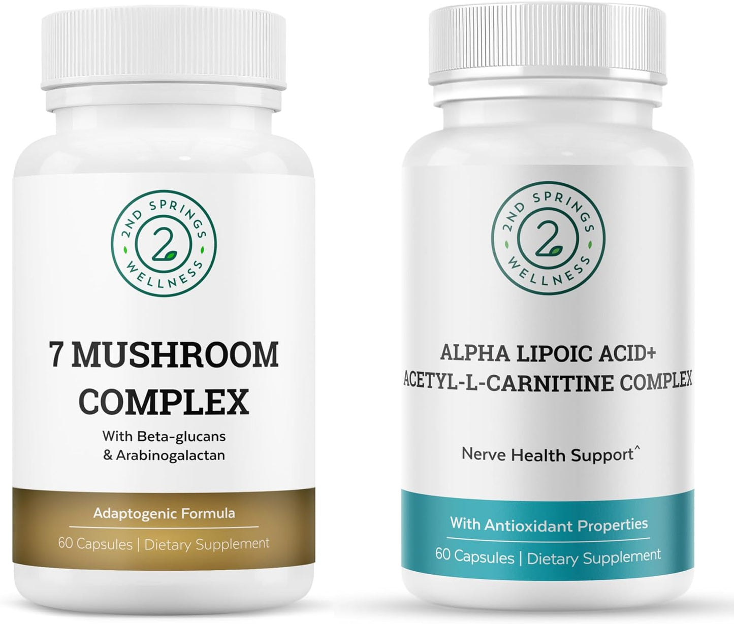 ALA & ALC Complex + 7 Mushroom Complex Bundle | Energy, Focus, Cognitive Support, Immunity, Metabolism & Daily Vitality