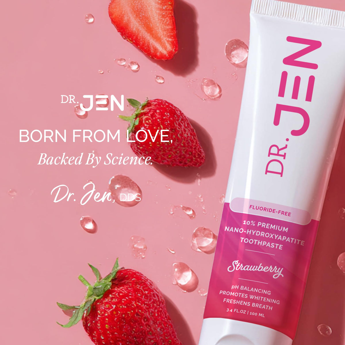 Dr. Jen Fluoride Free Toothpaste with 10% Premium Nano Hydroxyapatite