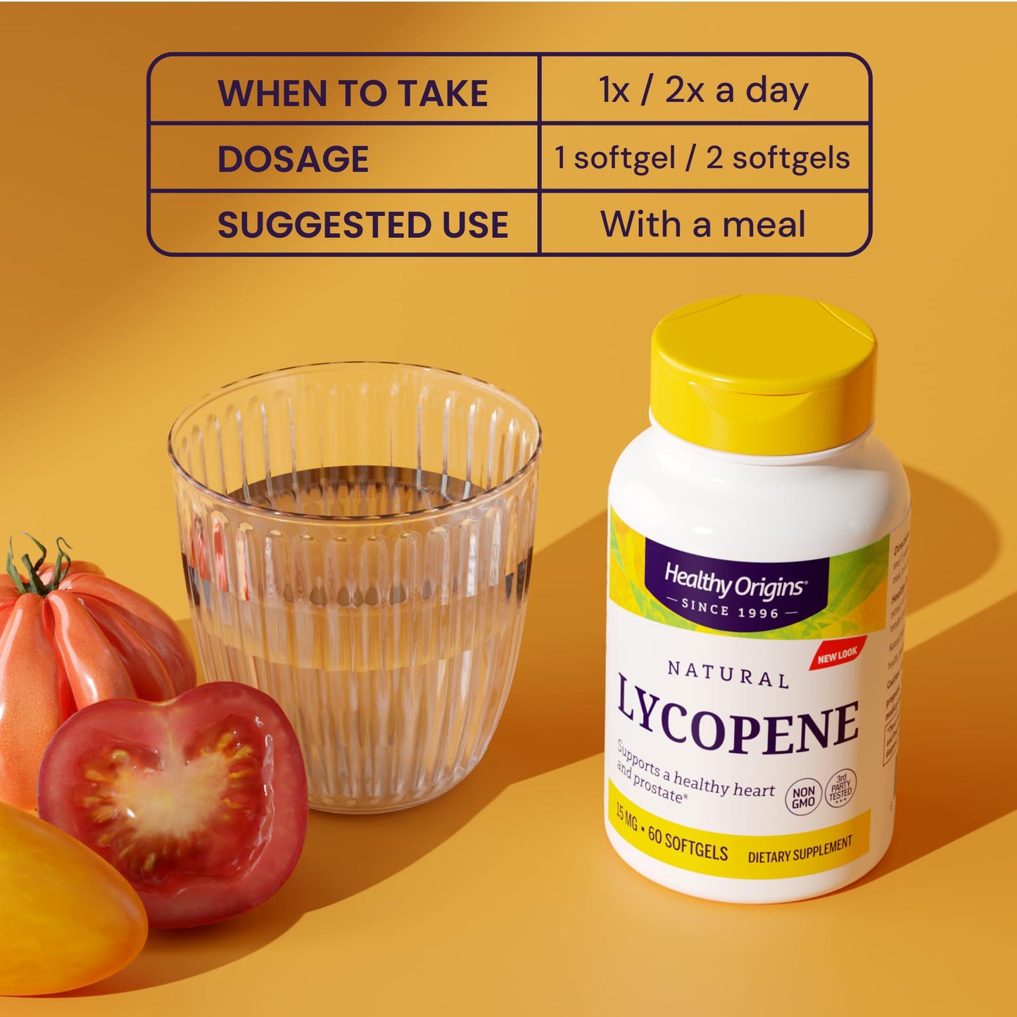 Healthy Origins Lycopene 15 mg, Natural Tomato, 180 Softgels