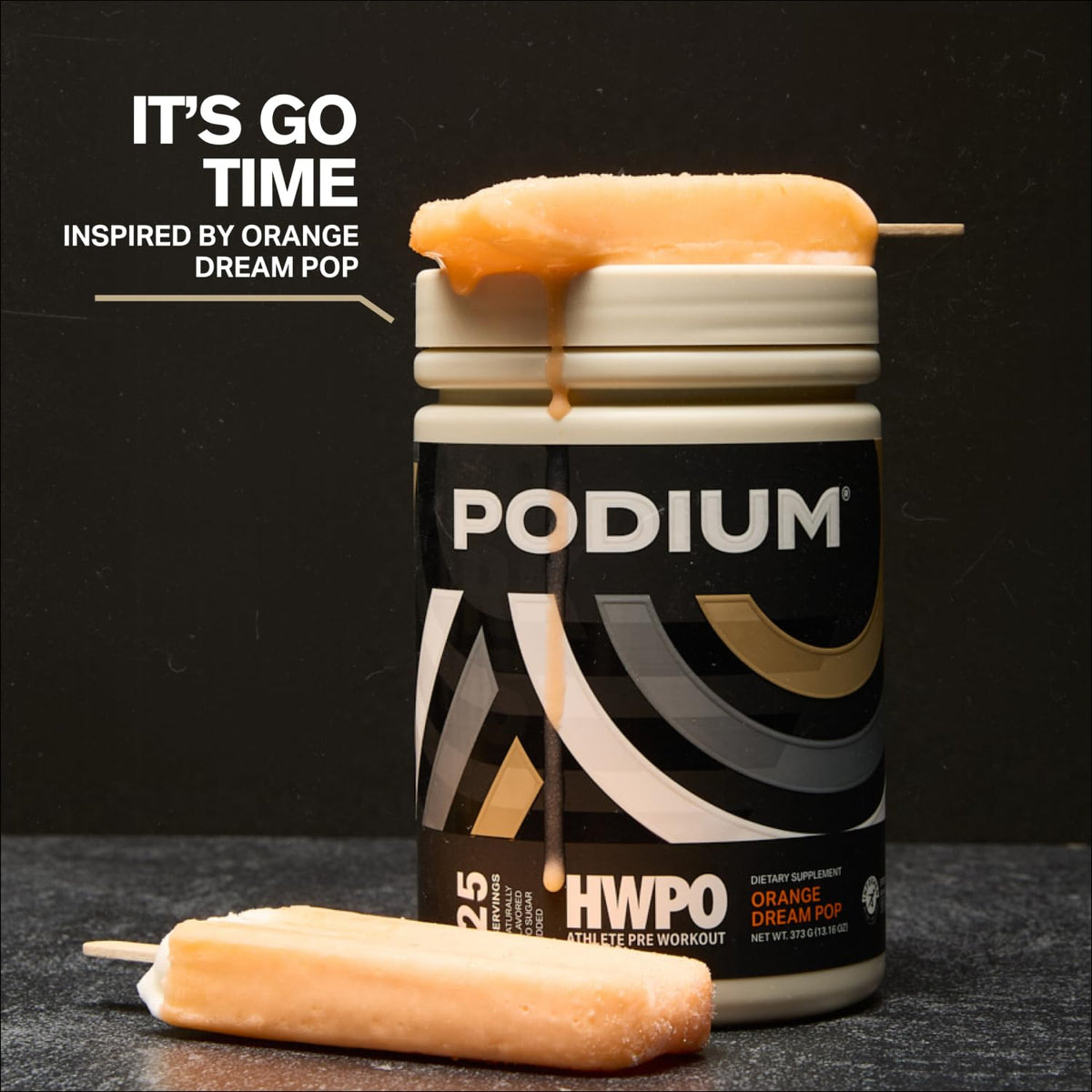 Podium Nutrition, Athlete Pre Workout Powder, Orange Dream Pop, 25 Servings, Beta Alanine