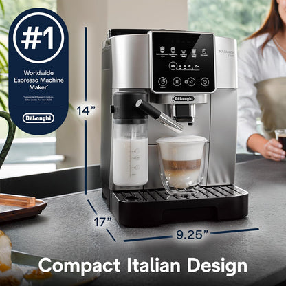 De'Longhi Magnifica Start Automatic Espresso Machine, Milk Frother, Silver