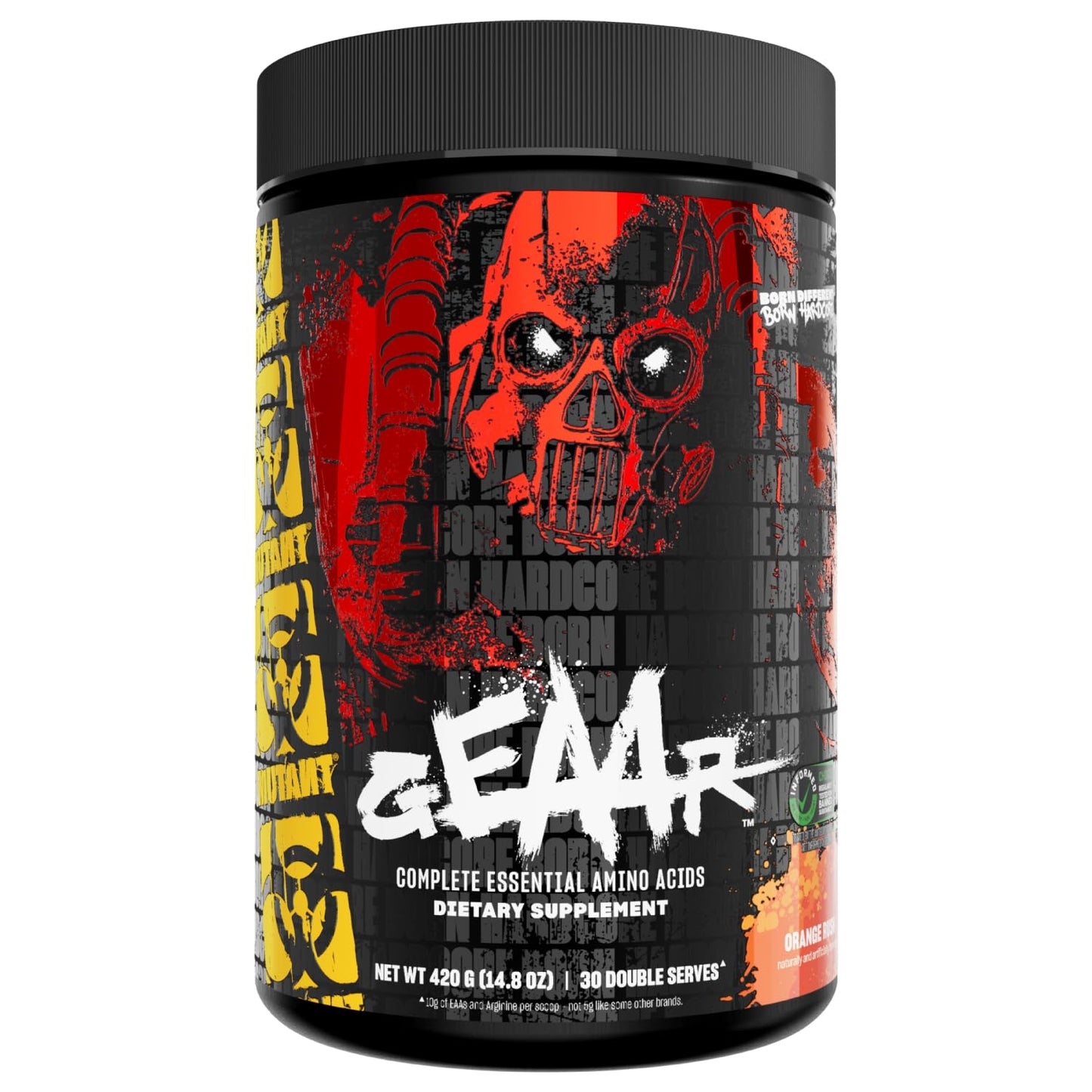 Mutant GEAAR - 9.4g of EAA Powder + Arginine, 7g BCAAs, 4g Leucine, Electrolytes, Coconut Water, 30 Servings - Fruit Punch