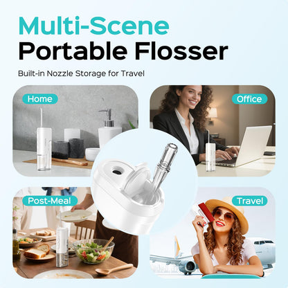 COSLUS T40 Mini Water Flosser for Travel, Portable Compact Design, Balck