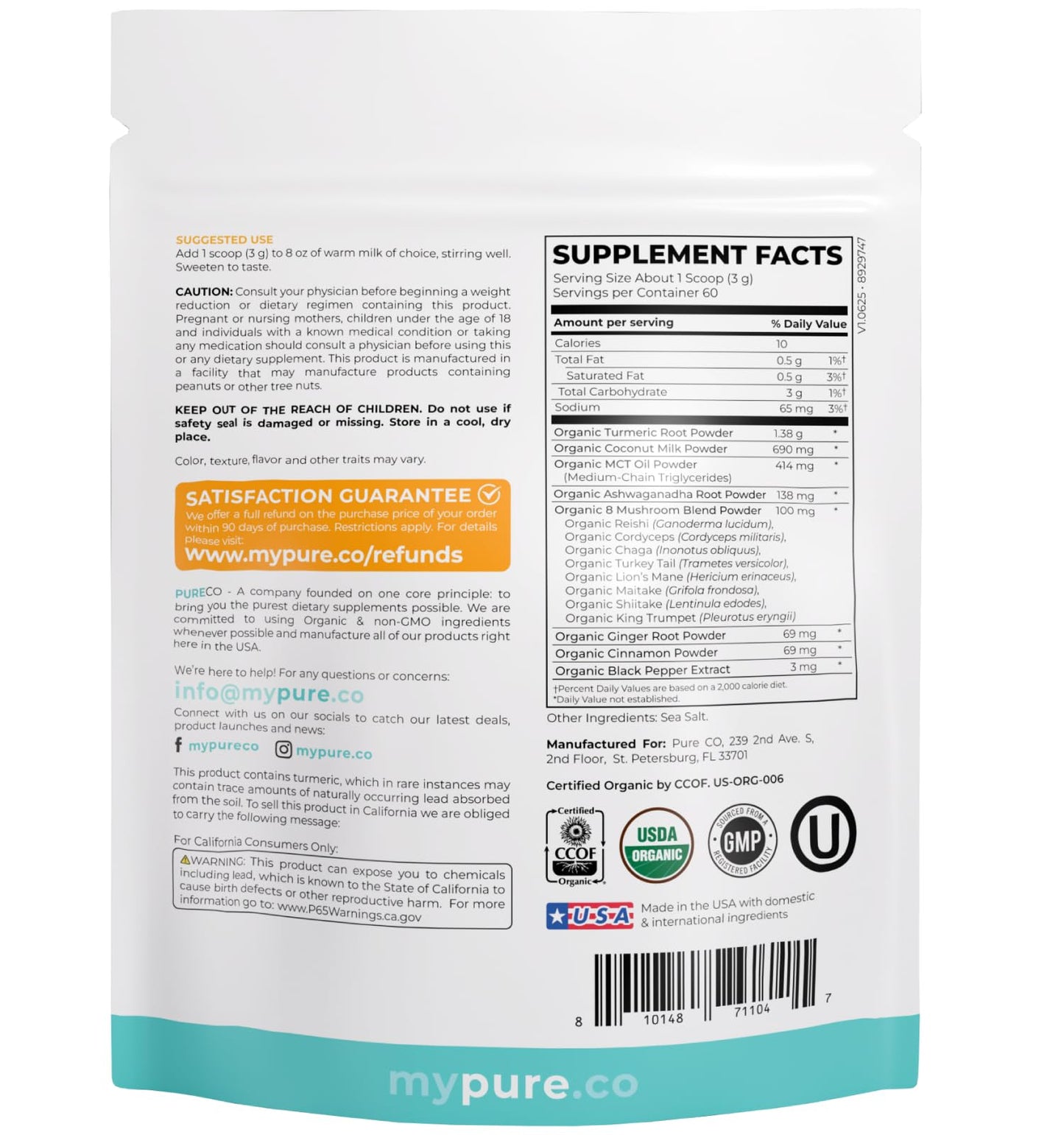 Organic Turmeric Ginger Black Pepper Supplement - High Potency Organic Turmeric Curcumin Capsules with Ginger & Black Pepper for Enhanced Benefits and Absorption - Vegan & Non-GMO (2 Month Supply)