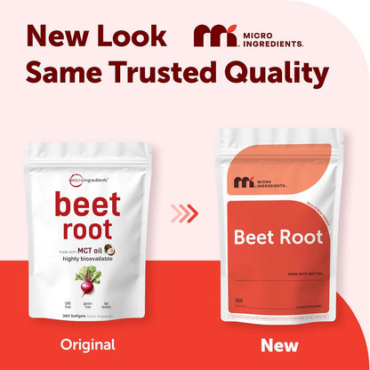 Micro Ingredients Beet Root Extract, 360 Softgels with MCT Oil | Natural Beet Root Source | Beetroot Supplements | Non-GMO