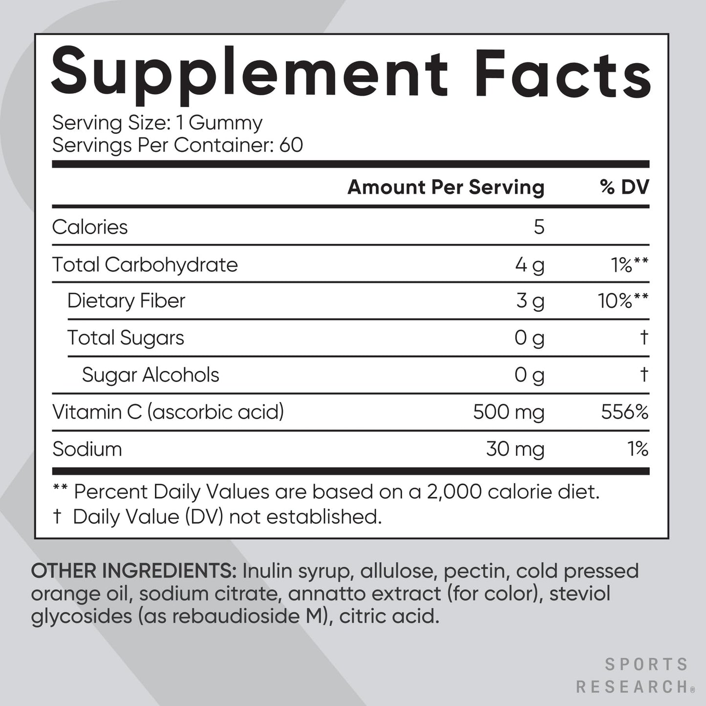 Sports Research High Potency Vitamin C Supplement - Vegan Veggie Capsules for Antioxidant Activity & Immune Support - Non-GMO Verified & Gluten Free - Ascorbic Acid Vitamin C 1000mg, 240 Count