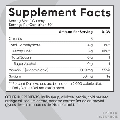 Sports Research High Potency Vitamin C Supplement - Vegan Veggie Capsules for Antioxidant Activity & Immune Support - Non-GMO Verified & Gluten Free - Ascorbic Acid Vitamin C 1000mg, 240 Count