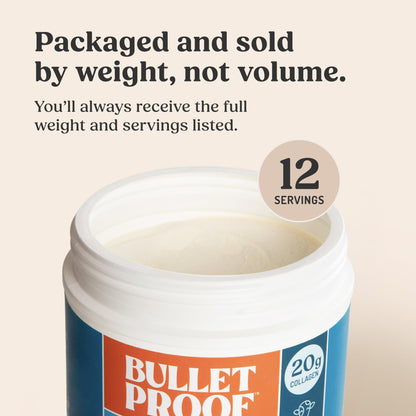 Bulletproof Unflavored Collagen Peptides Powder, 20g Grass-Fed Collagen Protein and Amino Acids for Skin, Bones and Joints, 17.6 Ounces
