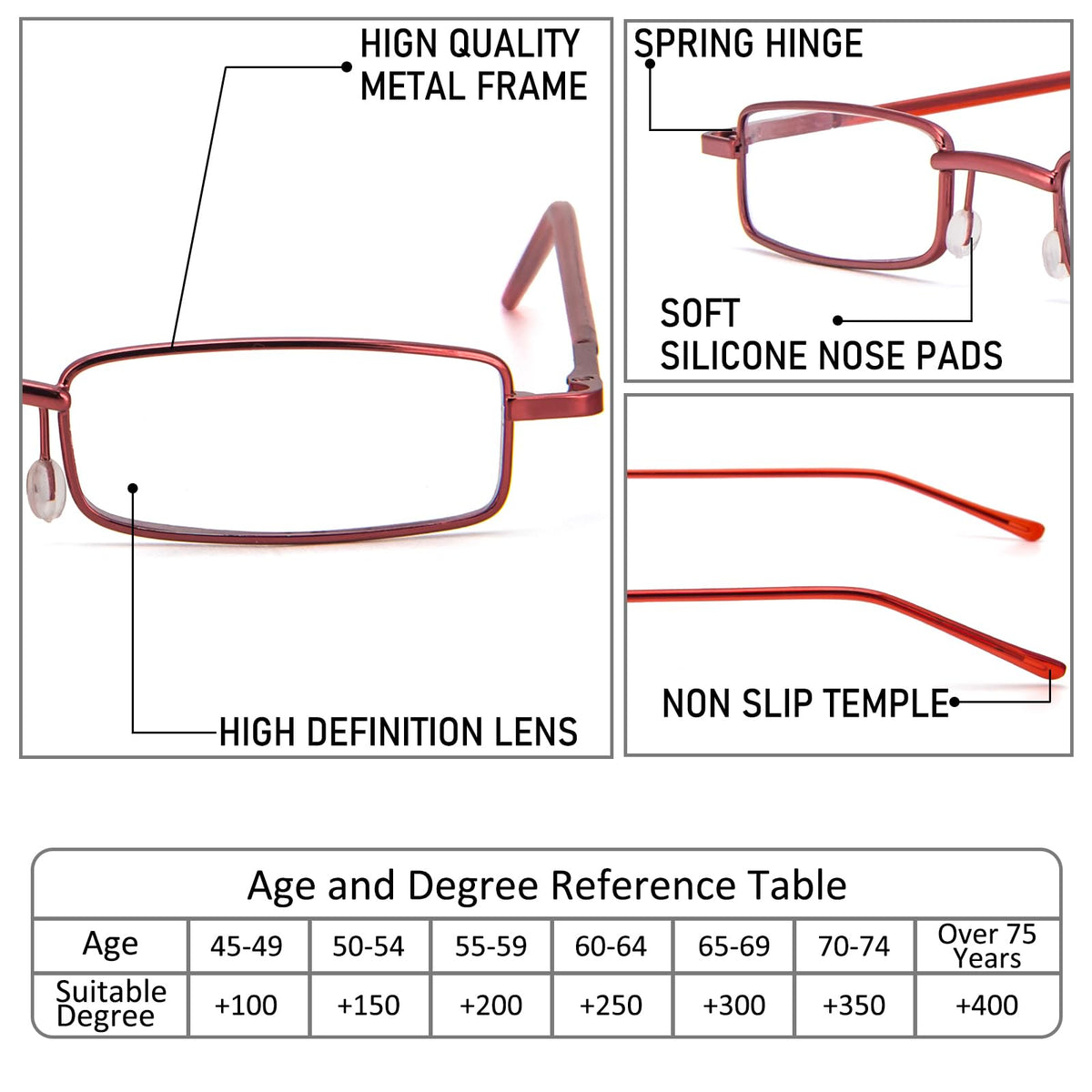 REAVEE 3 Pack Slim Pen Reading Glasses Small Tube Stylish Readers for Women Men