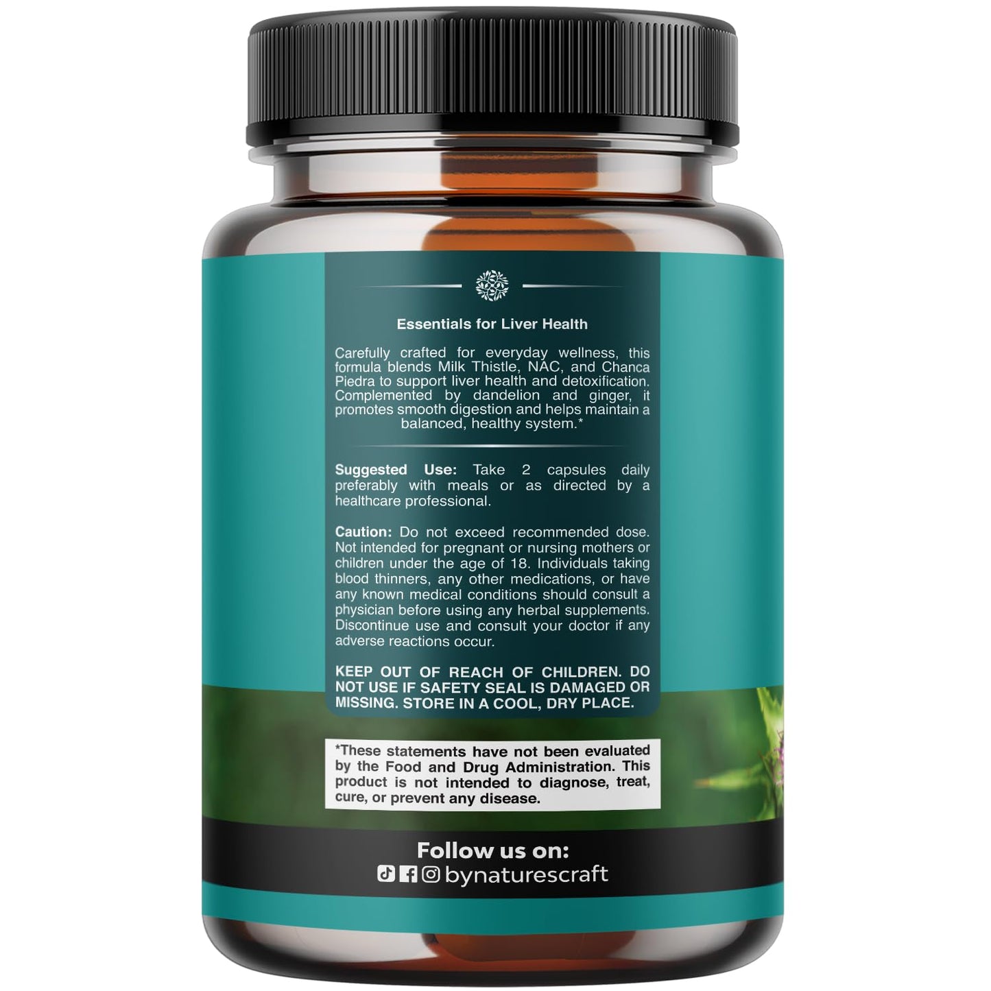 Liver Support NAC Supplement with Milk Thistle for Liver Cleanse Detox & Repair - N Acetyl Cysteine Supplement for Liver Cleanse with Turmeric, Choline, Dandelion & L-Glutathione - 60 Count