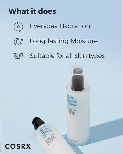 COSRX Oil Free Lotion with Birch Sap, Daily Acne Facial Moisturizer, 3.38 fl.oz / 100ml