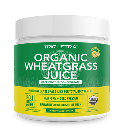 Organic Wheatgrass Juice Powder - Organic, Grown in Volcanic Soil of Utah - Raw BioActive Form, Cold-Pressed Then CO2 Dried, 20:1 Concentrate Juice Extract - Unflavored (5.3 oz – 60 Servings)