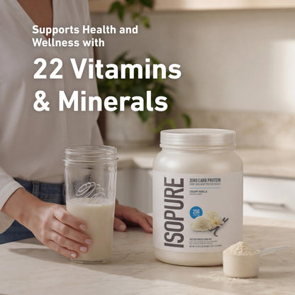 Isopure Zero Carb 100% Pure Whey Isolate Protein Powder, Gluten Free, With Vitamins, Cookies & Cream, 25g Protein Per Serving, 1 Lb, 15 Servings (Packaging May Vary)