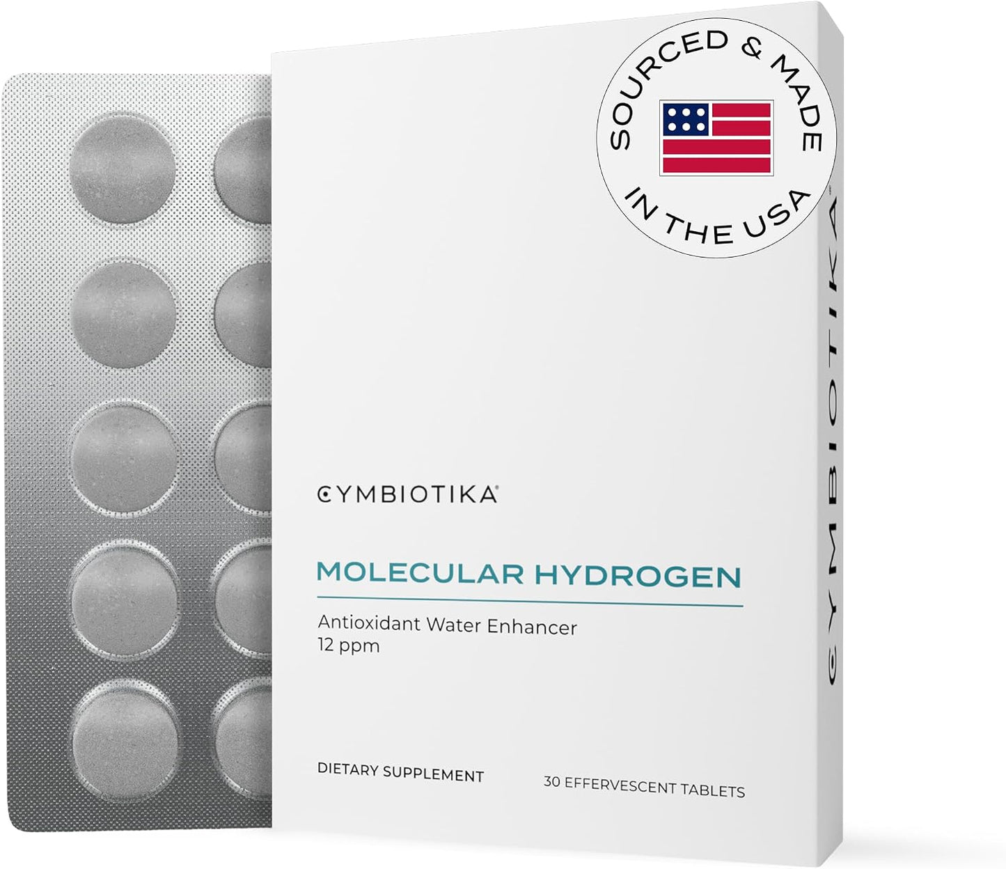CYMBIOTIKA H2 Molecular Hydrogen Tablets, 12 ppm Antioxidant Water