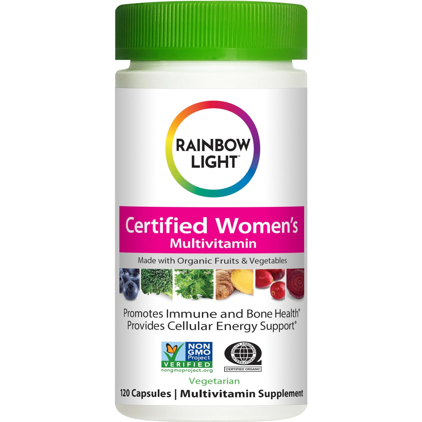 Rainbow Light Womens Multivitamin One + | 150 Caplets | Supports Cellular Energy & Antioxidant Health | Real Food Nutrients, Digestive Enzymes & Probiotics | with Vitamins C, D, and Zinc
