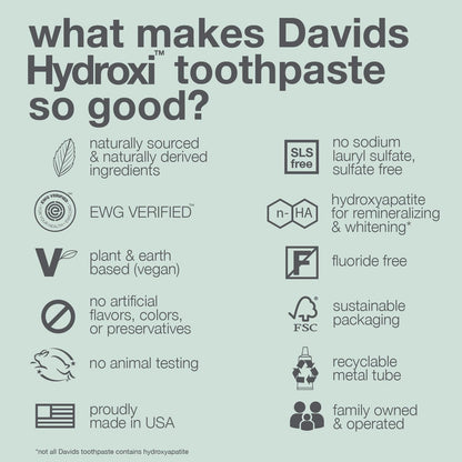 Davids Nano Hydroxyapatite Toothpaste Sensitive + Whitening Peppermint 4oz