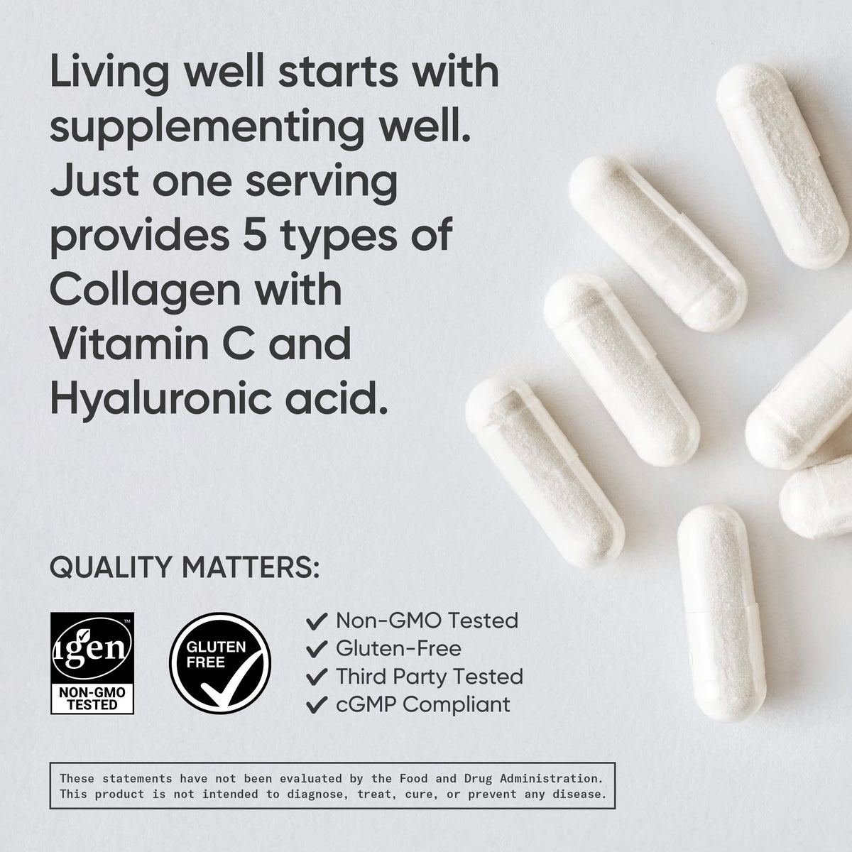 Sports Research Multi Collagen Pills (Type I, II, III, V, X) Hydrolyzed Collagen Peptides