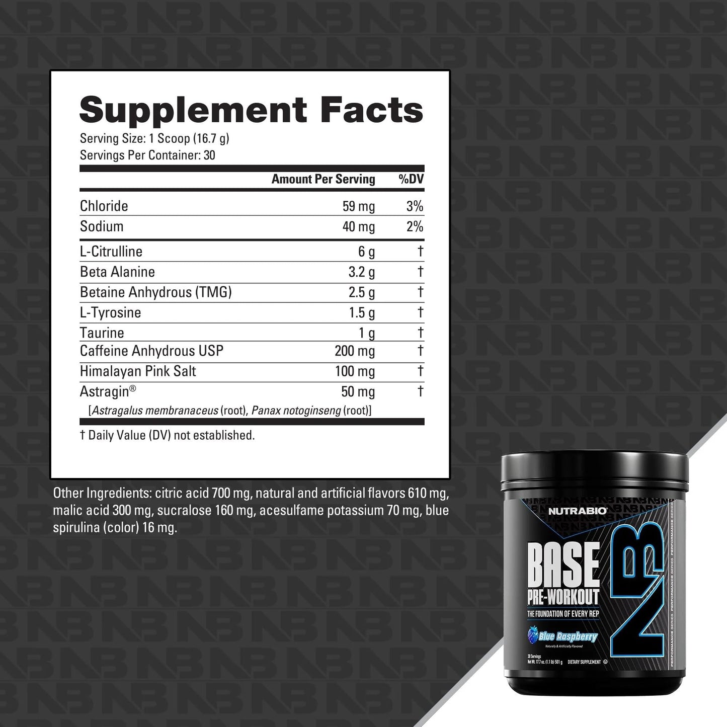 NutraBio Base Pre-Workout Powder 200mg Caffeine, Sustained Energy, Focus, Endurance, Pump, Sugar Free, Clean Preworkout for Men and Women - Beta Alanine, L-Tyrosine, 30 Servings - Lemon Lime