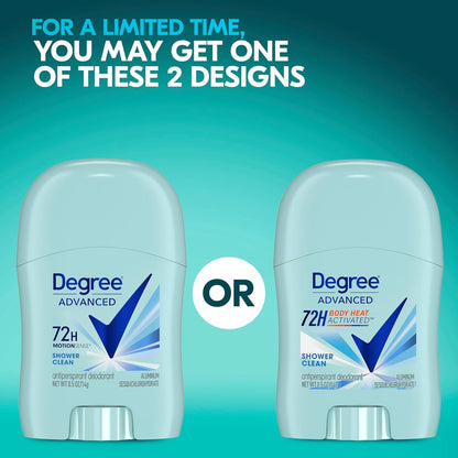 Degree Advanced Travel Deodorant Bulk Variety 24-Pack, 0.5 Oz Ea | 72H Body Heat Activated Mini Antiperspirant Deodorant Bundle | 12 Cool Rush for Men + 12 Shower Clean for Women
