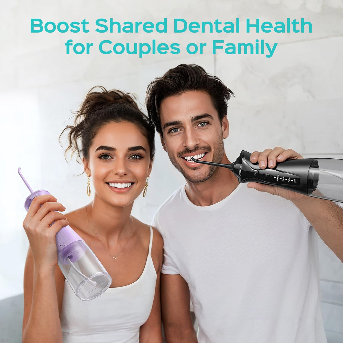 COSLUS C30 Water Dental Flosser, Upgraded DIY Mode, Black, 1Pcs