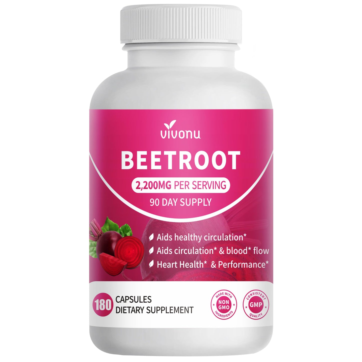 VivoNu Beet Root Gummies 8-in-1 Premium Energy Supplement with CoQ10, Beetroot Extract, Grape Seed Extract, Black Pepper Extract, Vitamins C & B12, L-Arginine & L-Citrulline
