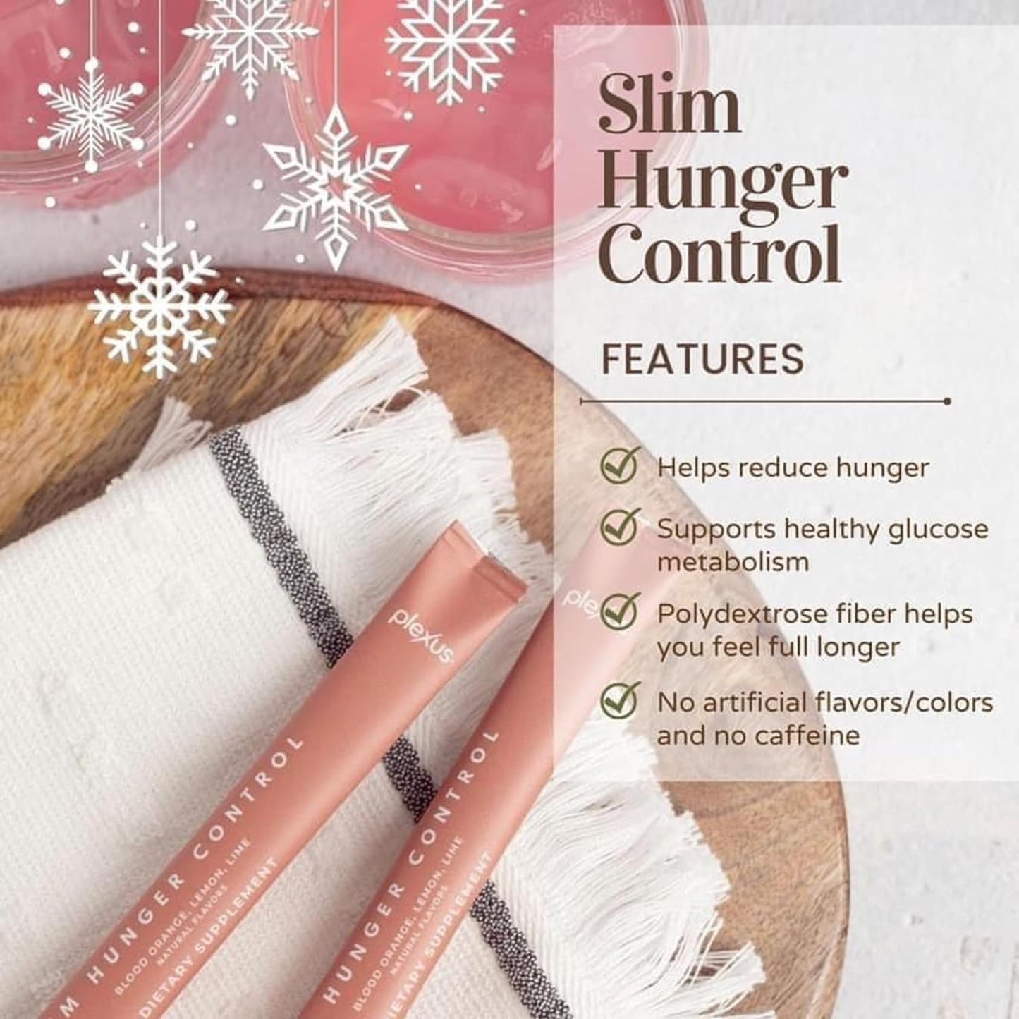 Plexus Slim Hunger Control | 30 Packets | Dietary Supplement | Vegan | Gluten free, non-GMO, with no artificial colors, flavors, or preservatives — convenient 30 packets