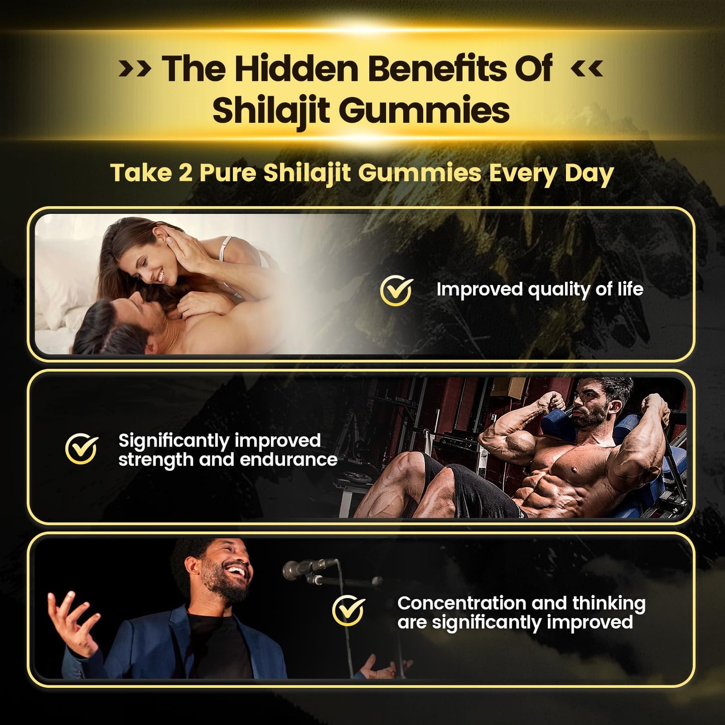 VivoNu Shilajit* Gummies,Pure Himalayan* micronutrient Supplement, Himalayan Premium Ingredient with Shilajit, Ashwagandha, Gokshura, Fulvic Acid & 85+ Trace Minerals I for Men & Women (4000MG/1 Bag)
