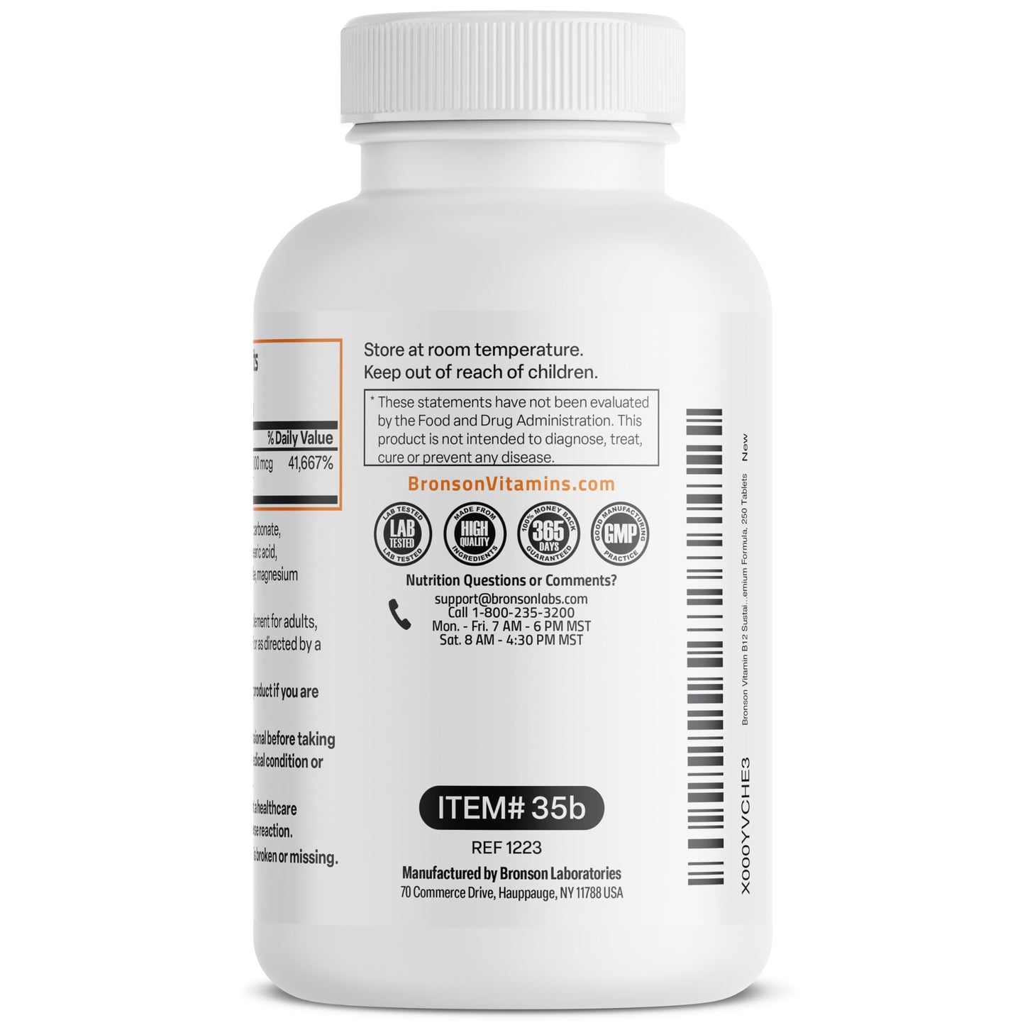 Bronson Vitamin B12 1000 mcg Sustained Release Premium Non GMO Tablets Supports Nervous System, Healthy Brain Function and Energy Production, 100 Count