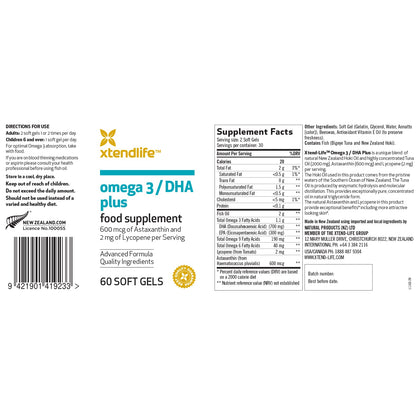 Xtendlife Omega 3 QH Fish Oil + CoQ10 for Heart, Brain, Joint & Skin-1100mg Omega - 3 with DHA, EPA, Ubiquinol, Astaxanthin & Lycopene - 1 Month Supply (60 Count)