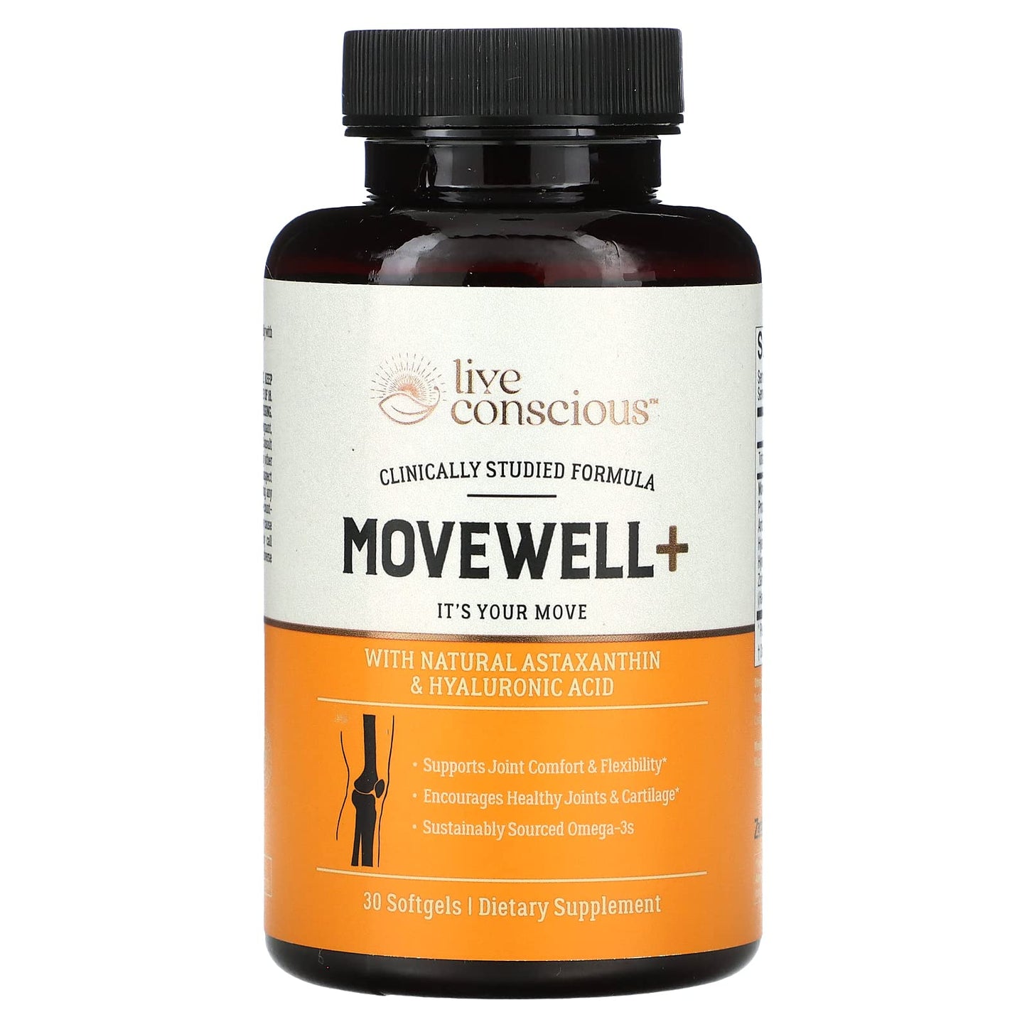 Live Conscious Glucosamine Chondroitin with MSM, Hyaluronic Acid, and More - MoveWell Joint Health Supplement
