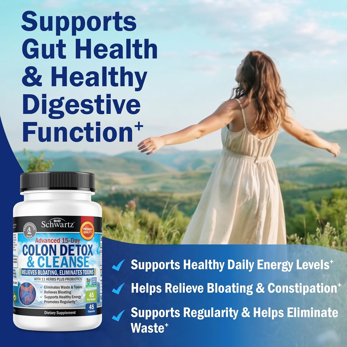Colon Cleanser and Detox for Digestive Support, 15 Day Fast-Acting Cleanse