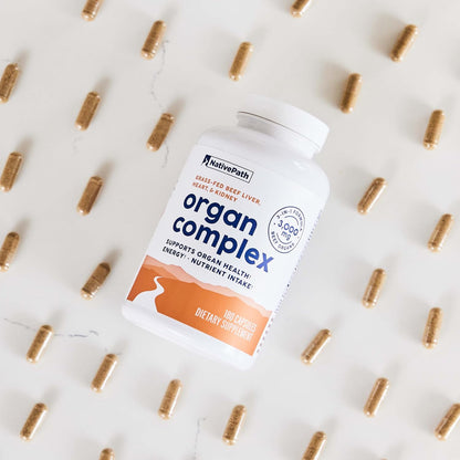 NativePath Beef Organ Complex, Liver Heart Kidney, 180 Count | Grass-Fed, Freeze-Dried, Rich In Vitamin A, B12, Iron & Choline, New Zealand Sourced, Daily Energy