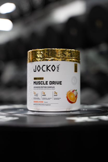 Jocko Fuel Muscle Drive Pro Series, Mango Passionfruit, HMB, Di-Leucine, EAAs, Protects Lean Muscle Mass & Breakdown, Aids Recovery, Natural Appetite Suppressant, No Bloat, Zero Sugar, 30 Servings