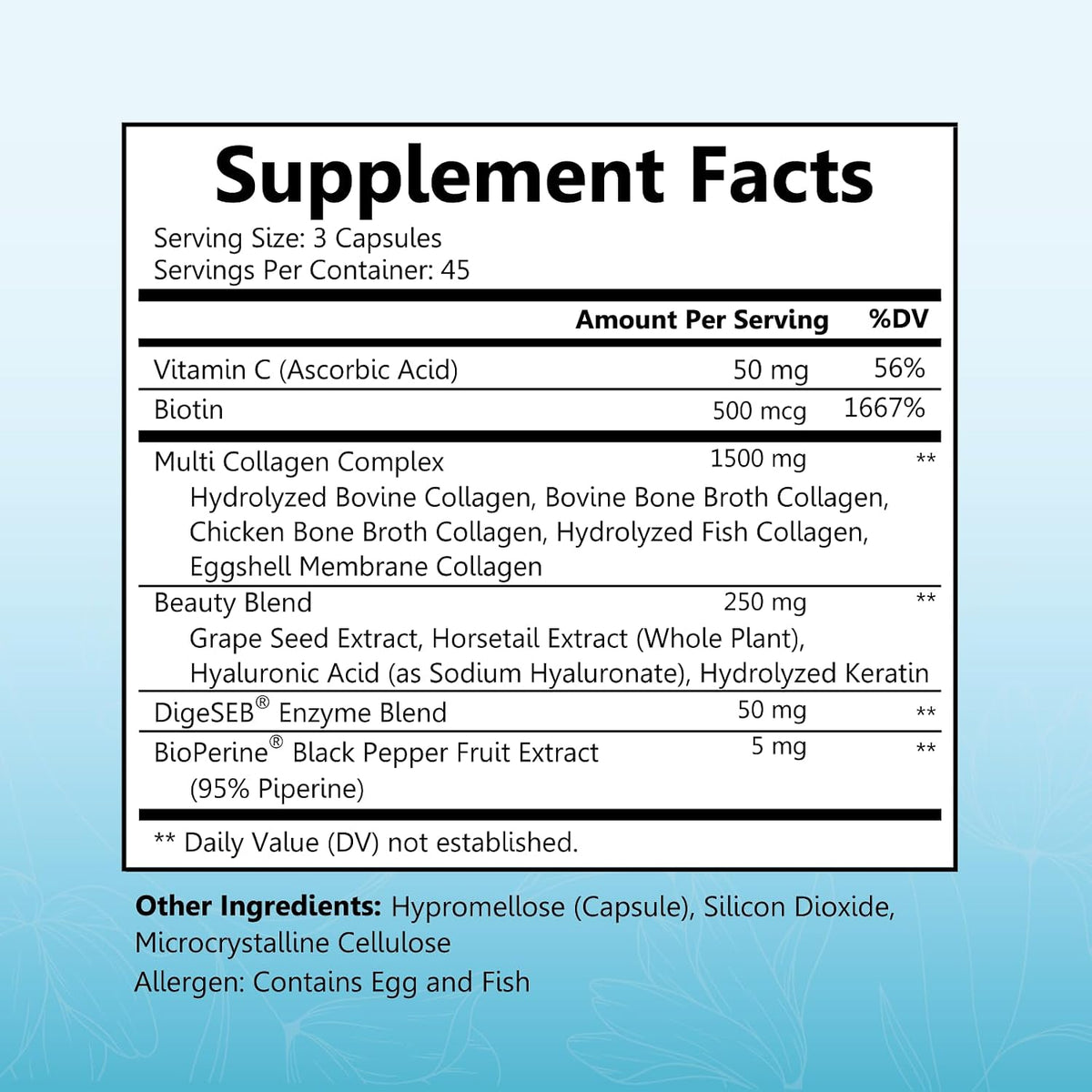Collagen Peptide Capsules - Multi Collagen Supplements for Women, 135ct