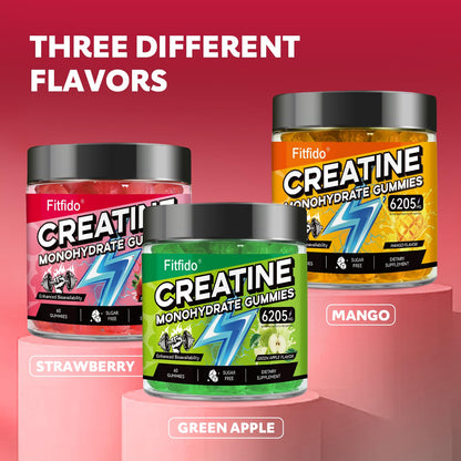 Creatine Monohydrate Gummies with L-Carnitine, 60 Count | Creatine Monohydrate, Gym & Training, Muscle Performance Support, L-Carnitine, Taurine, Sugar Free, Vegan