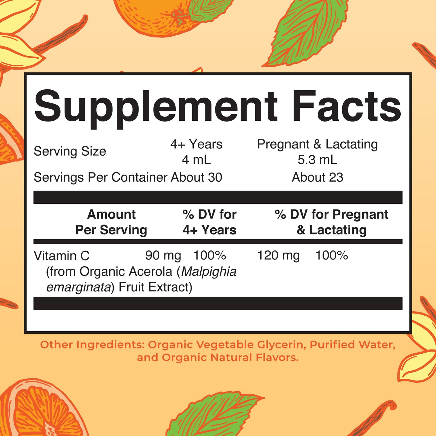 MARYRUTH'S USDA Organic Kids Vitamin C Drops Vegan Vitamin C Immune Support Supplement for Ages 4-13 | Immune Support & Overall Health | Vitamin C from Organic Acerola Fruit Extract | 2oz