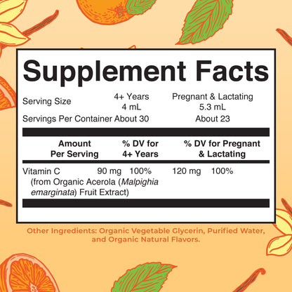 MARYRUTH'S USDA Organic Kids Vitamin C Drops Vegan Vitamin C Immune Support Supplement for Ages 4-13 | Immune Support & Overall Health | Vitamin C from Organic Acerola Fruit Extract | 2oz